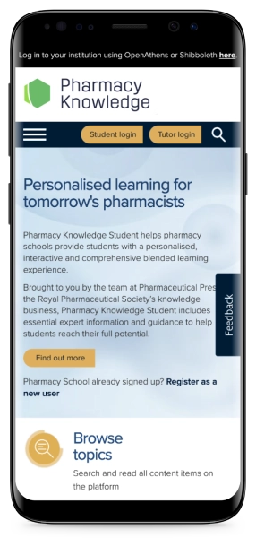 Pharmacy Knowledge case study mobile view